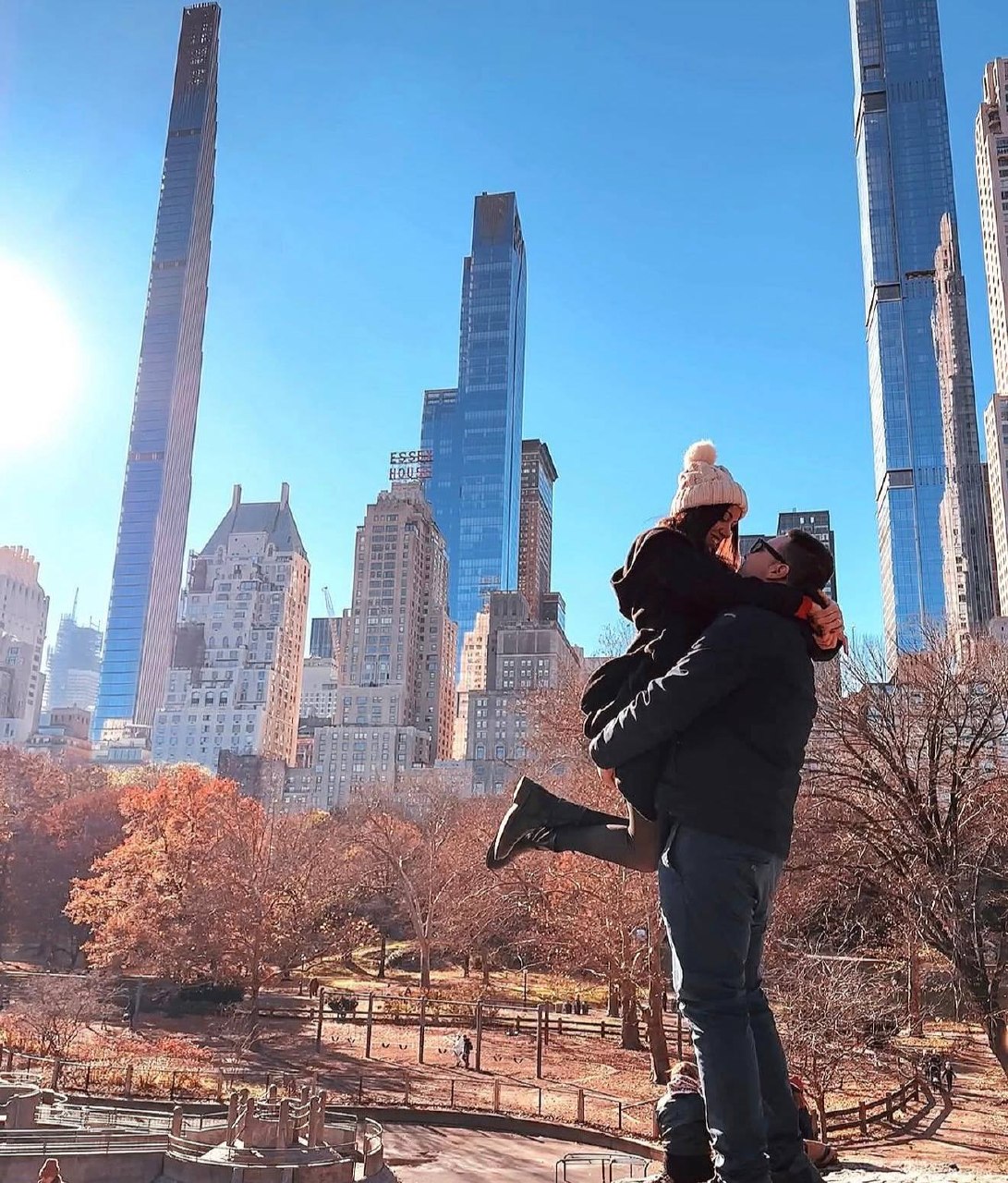 Travel buddies at historic site